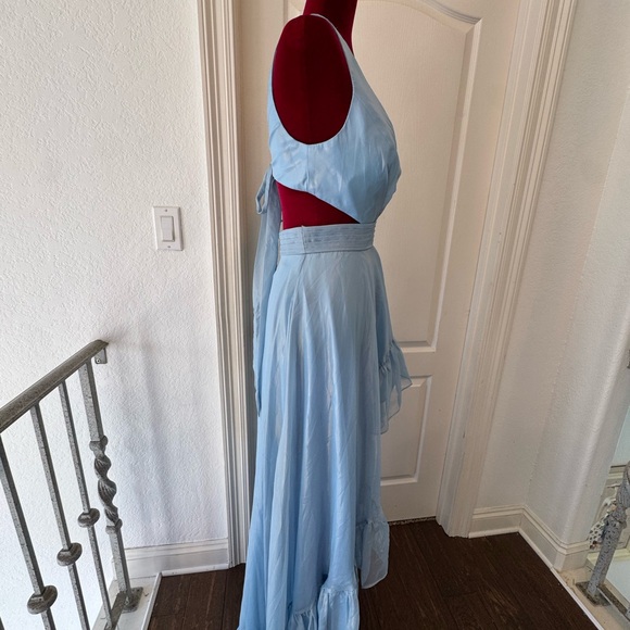 New Mac Duggal Shimmering Blue Ruffle Dress 49526 - Picture 9 of 13